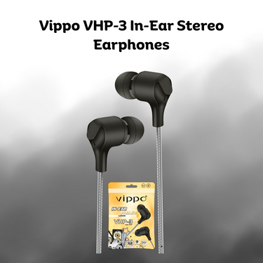 Vippo VHP-3 In-Ear Stereo Earphones with packaging on a gray background